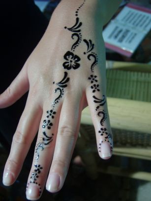 Henna Tattoo Image On Finger